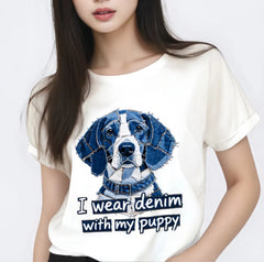 T-shirt Denim Puppy Femme
