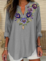 Women's Alzheimer's Purple Floral Casual Shirt