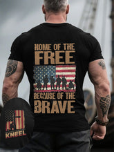 Men's Memorial Day Home Of The Free Because Of The Brave Ptinted Short-sleeved T-shirt