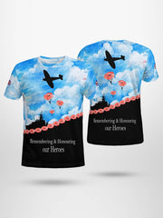 T-shirt à manches courtes en souvenir de nos héros pour hommes