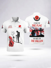 à manches courtes I STAND FOR THE FLAG AND KNEEL FOR THE FALLEN pour homme