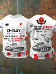 T-shirt décontracté imprimé D-DAY pour hommes