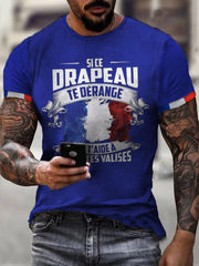 T-shirt imprimé à manches courtes Si Ce Drapeau Te Dérange Homme