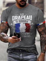 T-shirt imprimé à manches courtes Si Ce Drapeau Te Dérange Homme