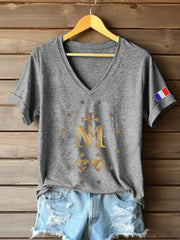 T-shirt imprimé catholique Saint-Cœur pour femmes