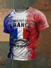 T-shirt imprimé à manches courtes Si Ce Drapeau Te Dérange Homme