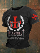 Croisés catholiques Deus vult God Wills It T-shirt imprimé pour hommes