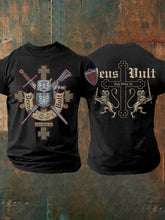 T-shirt imprimé croisés catholiques Deus Vult pour hommes