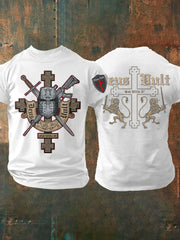 T-shirt imprimé croisés catholiques Deus Vult pour hommes