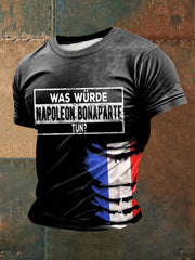 T-shirt Napoléon French Quote imprimé à manches courtes Homme