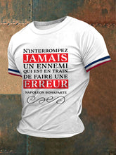 T-shirt Napoléon French Quote imprimé à manches courtes Homme
