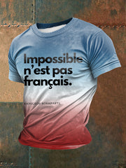 T-shirt Napoléon French Quote imprimé à manches courtes Homme