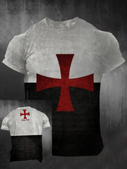 T-shirt imprimé croisés catholiques Deus Vult pour hommes