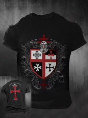 T-shirt imprimé croisés catholiques Deus Vult pour hommes