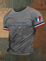 T-shirt à manches courtes imprimé à col en V pour hommes