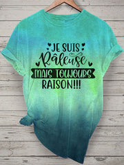 T-shirt Femme French Quote Tie Dye Print