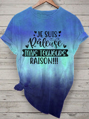 T-shirt Femme French Quote Tie Dye Print