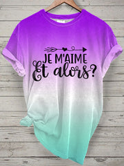 T-shirt Femme French Quote Tie Dye Print
