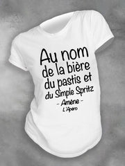 T-shirt France Prière Imprimé Femme