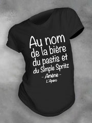 T-shirt France Prière Imprimé Femme