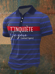 à manches courtes T'inquiètes je gère Print homme