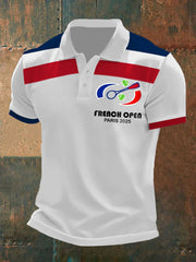 à manches courtes pour homme French open 2025 Tennis Printed