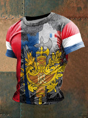 T-shirt à manches courtes design drapeau français pour hommes