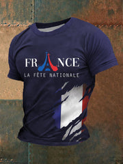 T-shirt à manches courtes imprimé Fete Nationale Homme