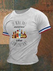 T-shirt à manches courtes imprimé d' humour sur l'Alcool Homme