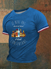 T-shirt à manches courtes imprimé d' humour sur l'Alcool Homme