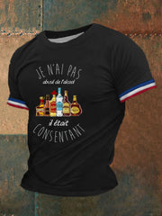 T-shirt à manches courtes imprimé d' humour sur l'Alcool Homme