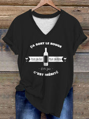 T-shirt Ça sort le rouge pour un oui pour un non cette fois c'est métrité femme