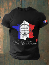 T-shirt imprimé France Liberty Equality Fraternity pour homme