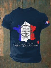 T-shirt imprimé France Liberty Equality Fraternity pour homme