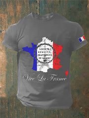 T-shirt imprimé France Liberty Equality Fraternity pour homme
