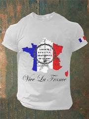T-shirt imprimé France Liberty Equality Fraternity pour homme