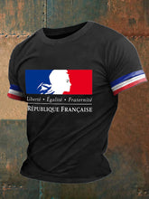 T-shirt imprimé France Liberty Equality Fraternity pour homme