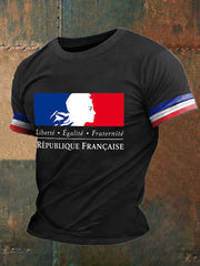 T-shirt imprimé France Liberty Equality Fraternity pour homme