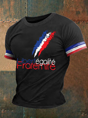 T-shirt imprimé France Liberty Equality Fraternity pour homme