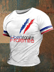 T-shirt imprimé France Liberty Equality Fraternity pour homme