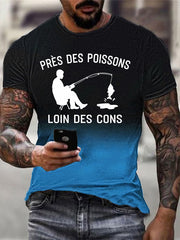 T-shirt manches courtes Près Des Poissons Loin Des Cons pour homme