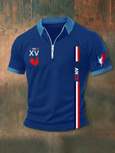 zippé à manches courtes France Le Coq Gaulois Homme