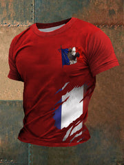 T-shirt imprimé à manches courtes Le Coq gaulois Homme