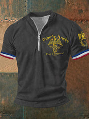 manches courtes zippé Grande Armée Print pour homme
