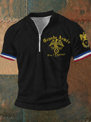 manches courtes zippé Grande Armée Print pour homme