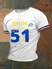 T-shirt 51 Pastis Alcohol Imprimé à manches courtes Homme