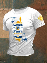 T-shirt à manches courtes imprimé alcool pour hommes