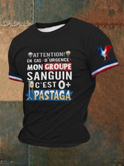 T-shirt à manches courtes imprimé alcool pour hommes