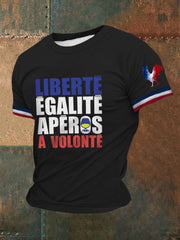 T-shirt à manches courtes imprimé alcool pour hommes