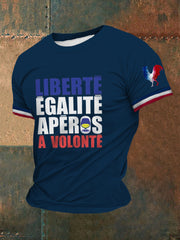 T-shirt à manches courtes imprimé alcool pour hommes